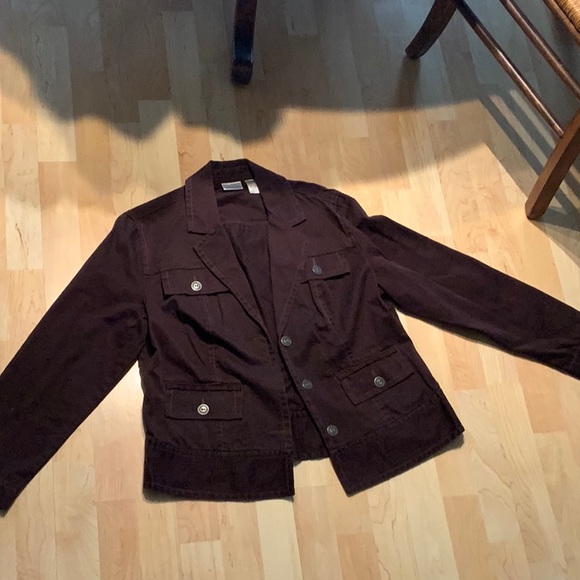 Chicos Brown Denim Jacket- Size 2 - Picture 1 of 7